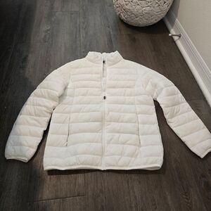 White Lightweight Puff Jacket Small
